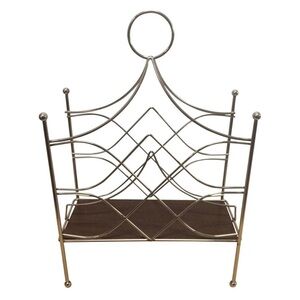 Vintage mid century modern wire magazine rack record Holder Hollywood Regency